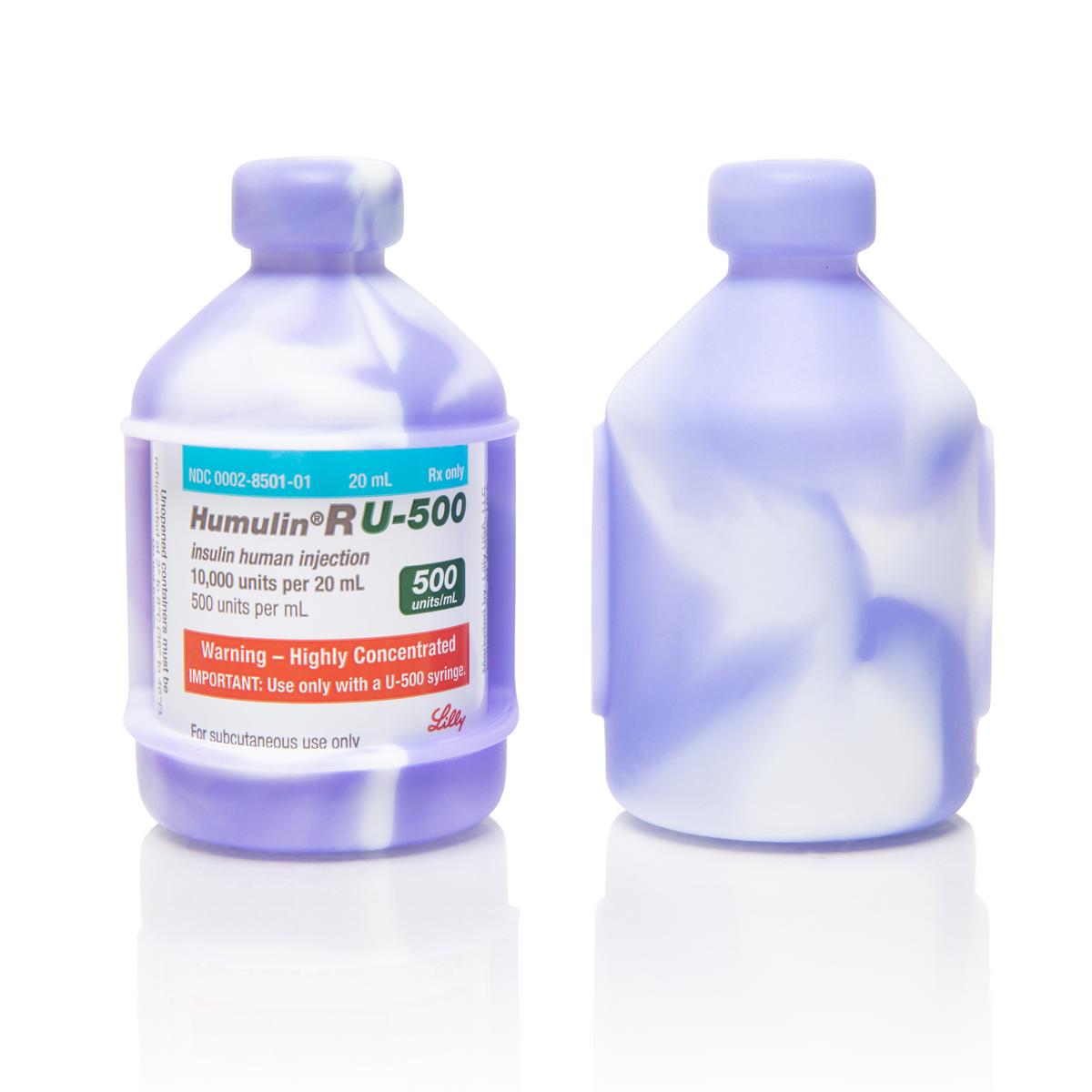 Vial Safe Vial Protector Humulin R U 500 20mL, Tie Dye Purple | Vial Safe